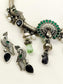 Madhushri Green Peacock Oxidized Hasli Style Necklace Set