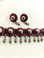 Adrika Ruby Oxidized Choker Set