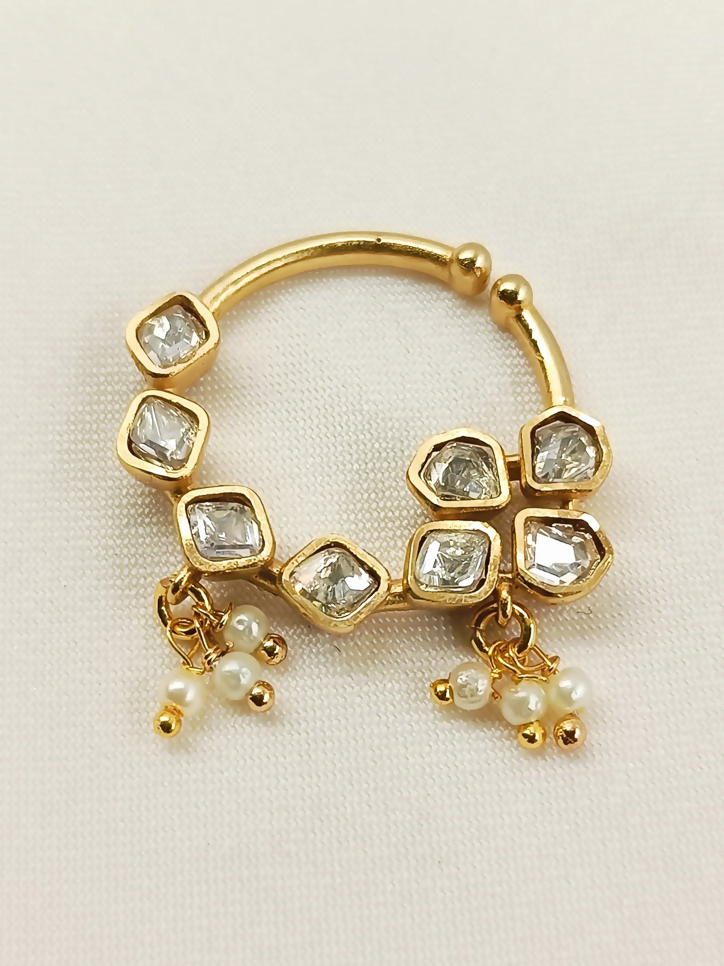 Riffat Small Hoop Kundan Nath