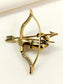 Pravardh Green Bow And Arrow Men's Brooch