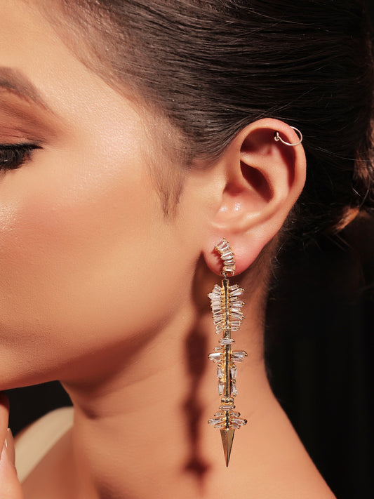 Ruchika White American Diamond Earrings