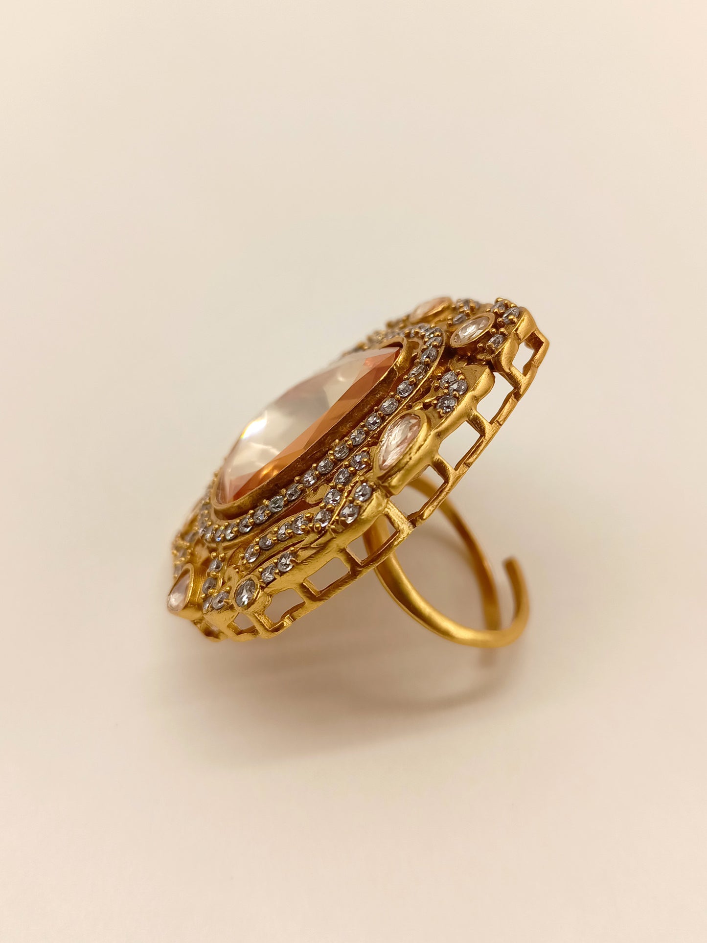 Raga Copper Kundan Finger Ring