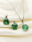 Kasni Green 92.5 Silver Peridot Gemstone Pendant Set