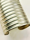 Celine Oxidized Silver Ribbed Broad Cuff Bracelet