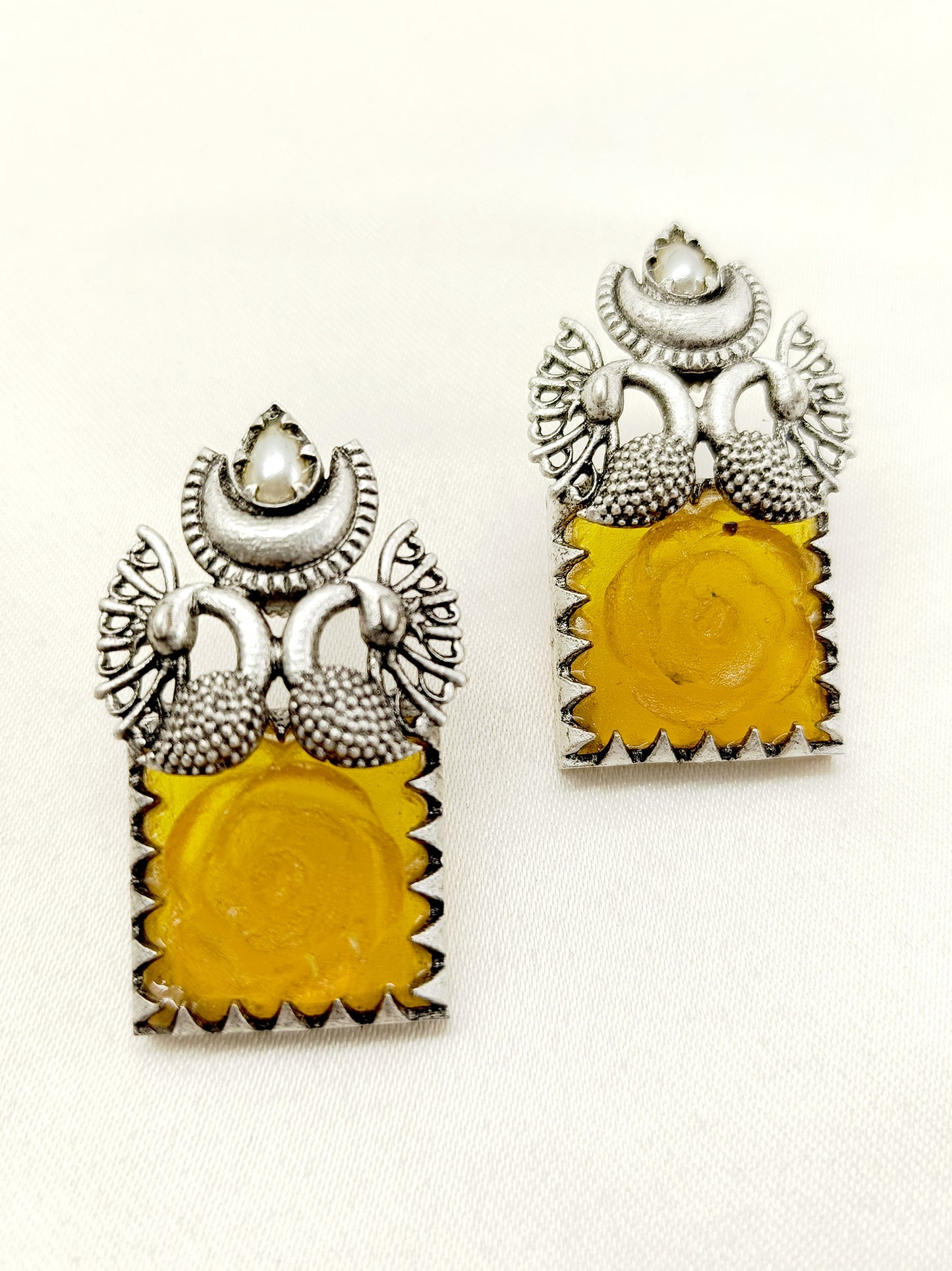 Jameela Yellow Oxidized Earrings