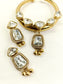 Zai Antique Gold Oxidized Hasli-Styled Pendant Set