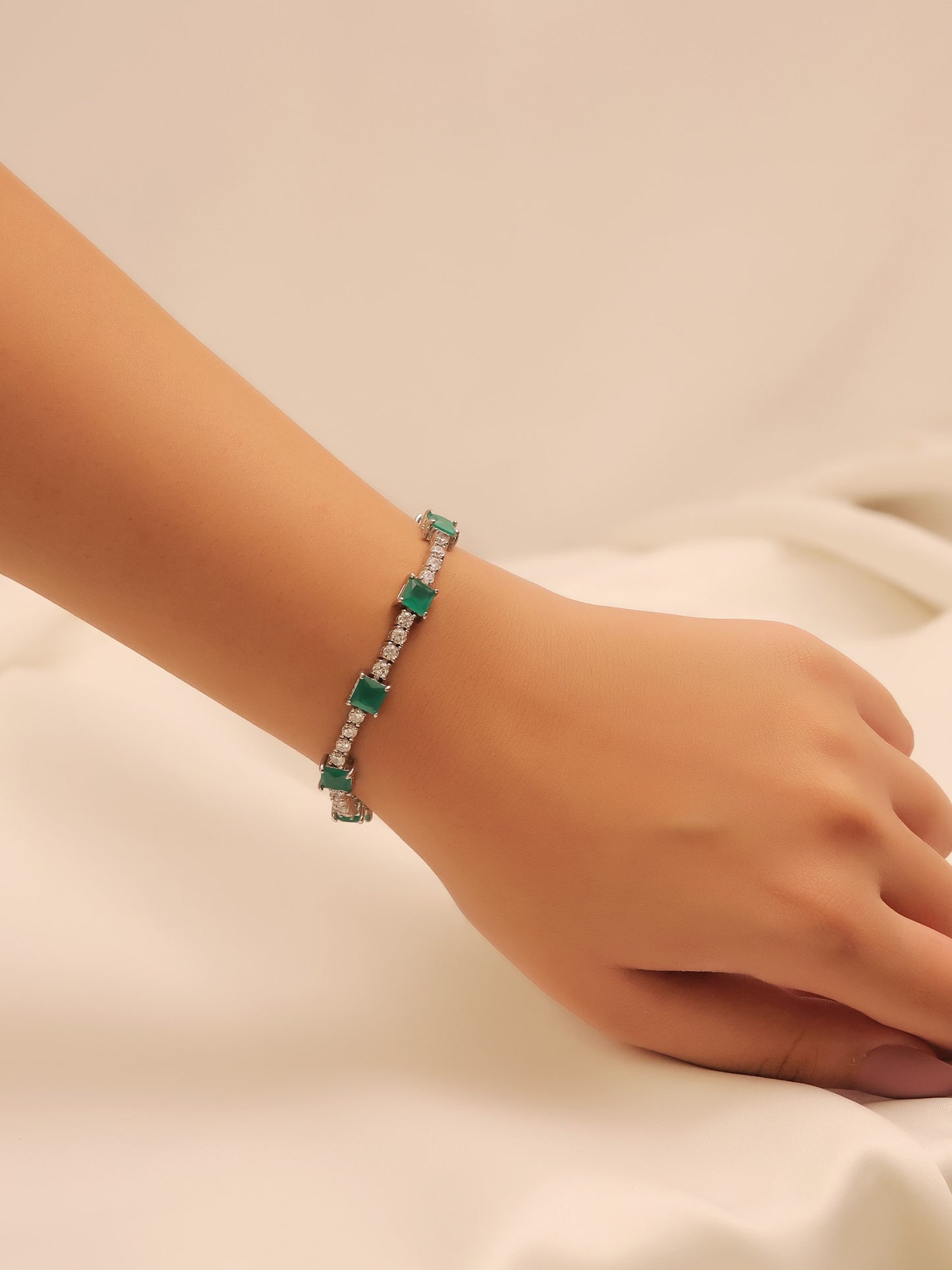 Melon Emerald American Diamond Bracelet