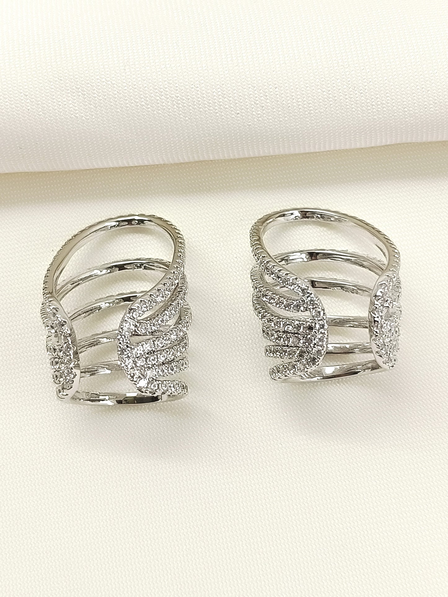 Dhavanjee White American Diamond Earcuffs