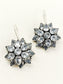 Fara White Oxidized Earring
