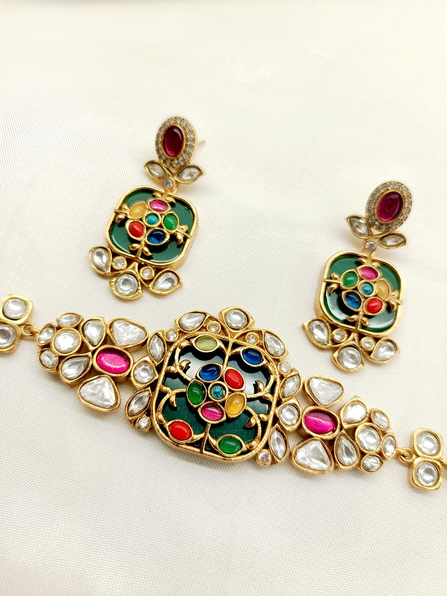 Nirvana Multi Colour Kundan Choker Set