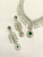 Minakshi Emerald American Diamond Necklace Set