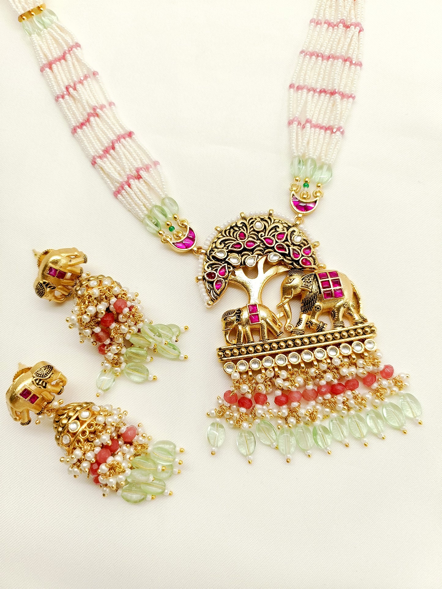 Aagamya Multi Colour Long Kundan Set