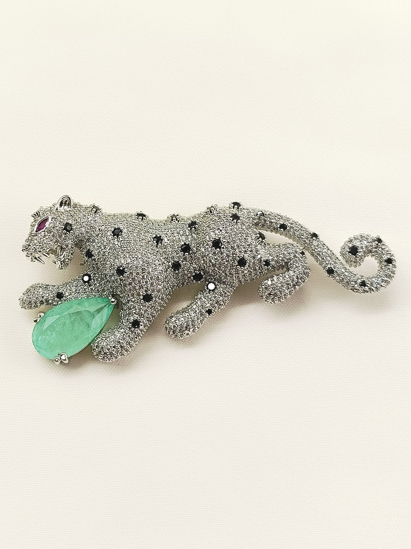 Kartik Mint Green Leopard Men's Brooch