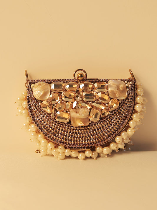 Abeela Golden Evening Clutch