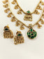Vaanya Green Antique Doubled Layer Necklace Set