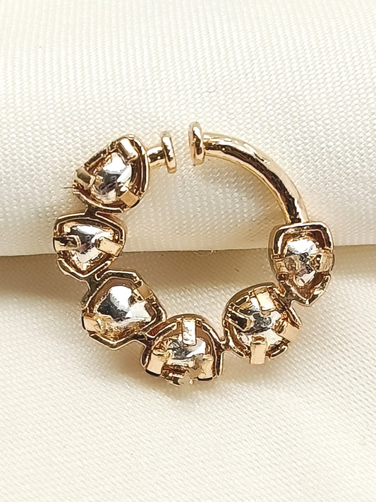 Adya White Gold Kundan Bridal Nath