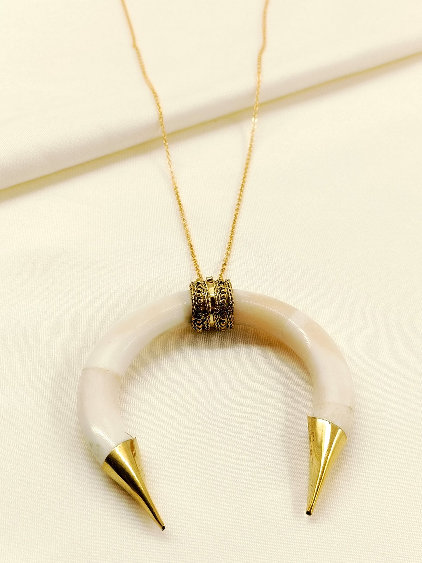 Agastya White Bone Men's Neckpiece