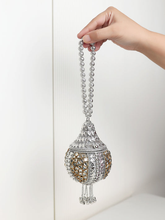 Kanu Silver Matki Mini Potli Bag