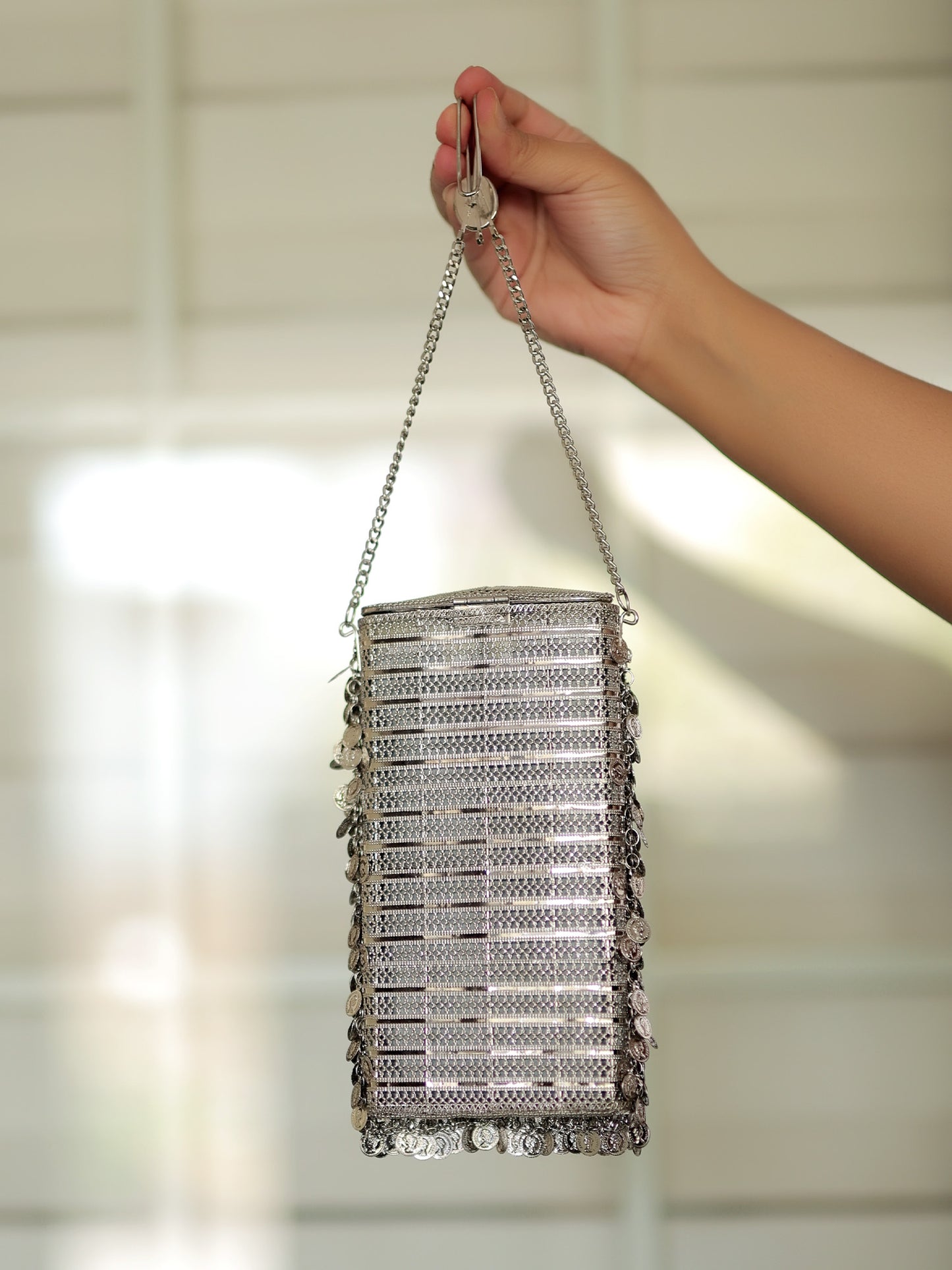 Mihika Silver Mobile Pouch