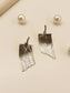 Ishanvi Silver Chain Hangings Western Earrings