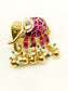 Charity Ruby Elephant Brooche