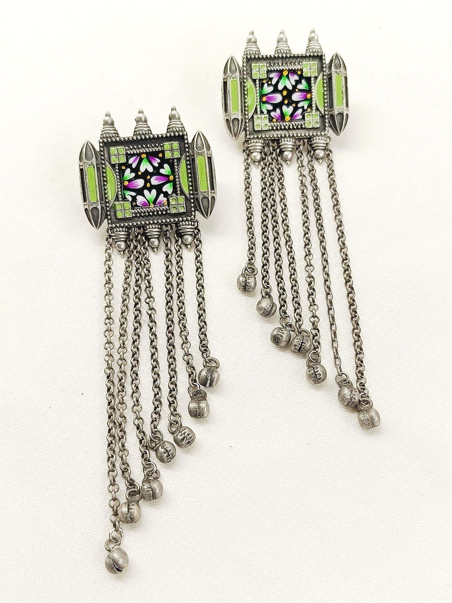 Sky Multi Colour Oxidized Earring