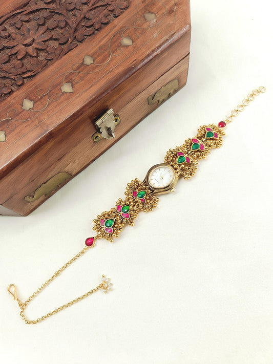 Vrinda's Paachi Kundan Watch