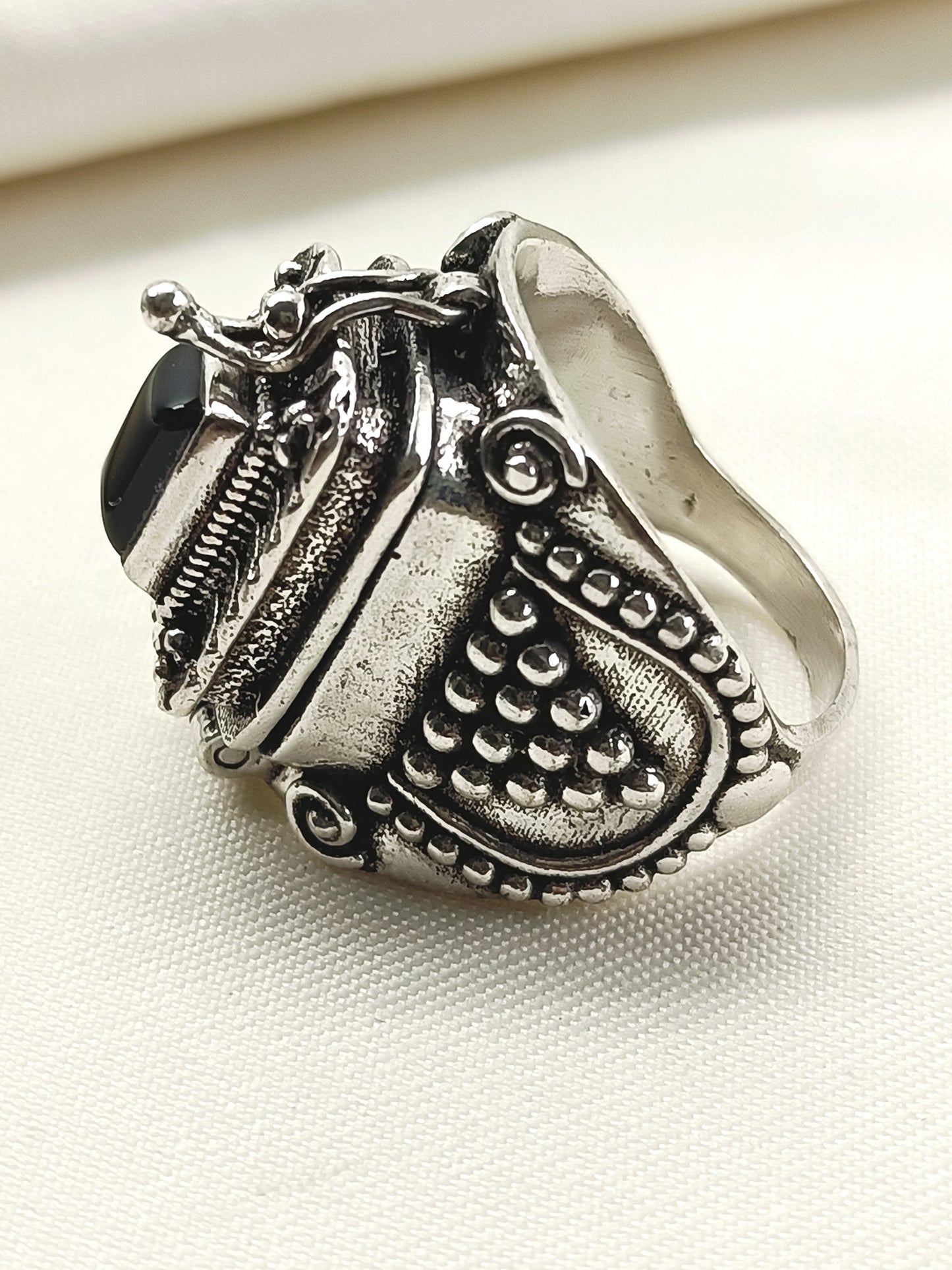 Dharam Black Men's Finger Ring