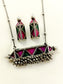 Sanganeri R&G Oxidized Pendant Set