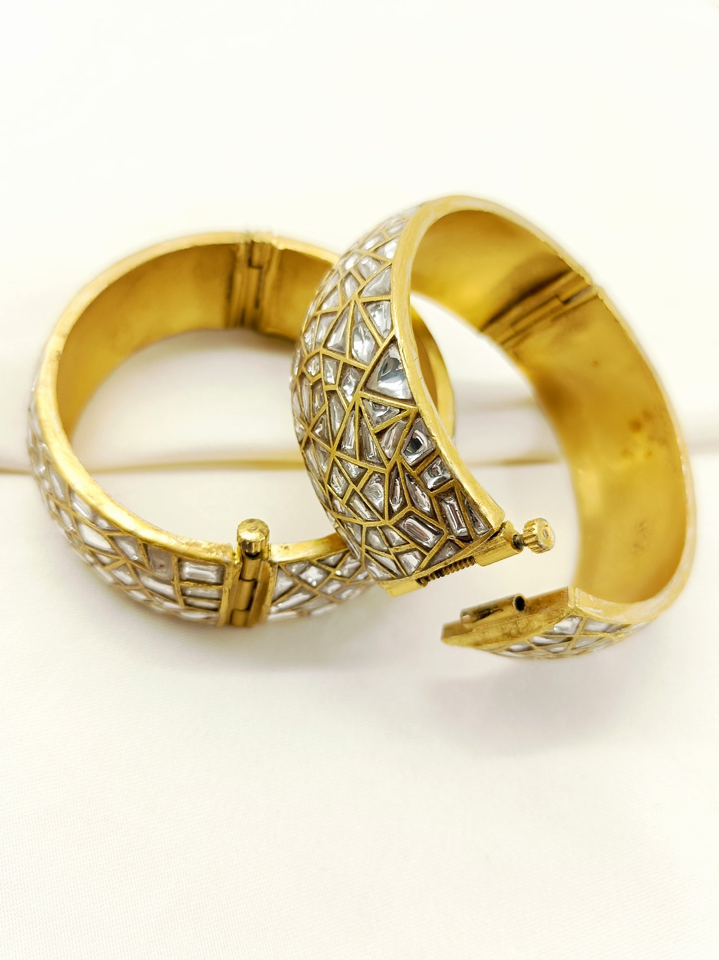 Tamina White Kundan Bangles