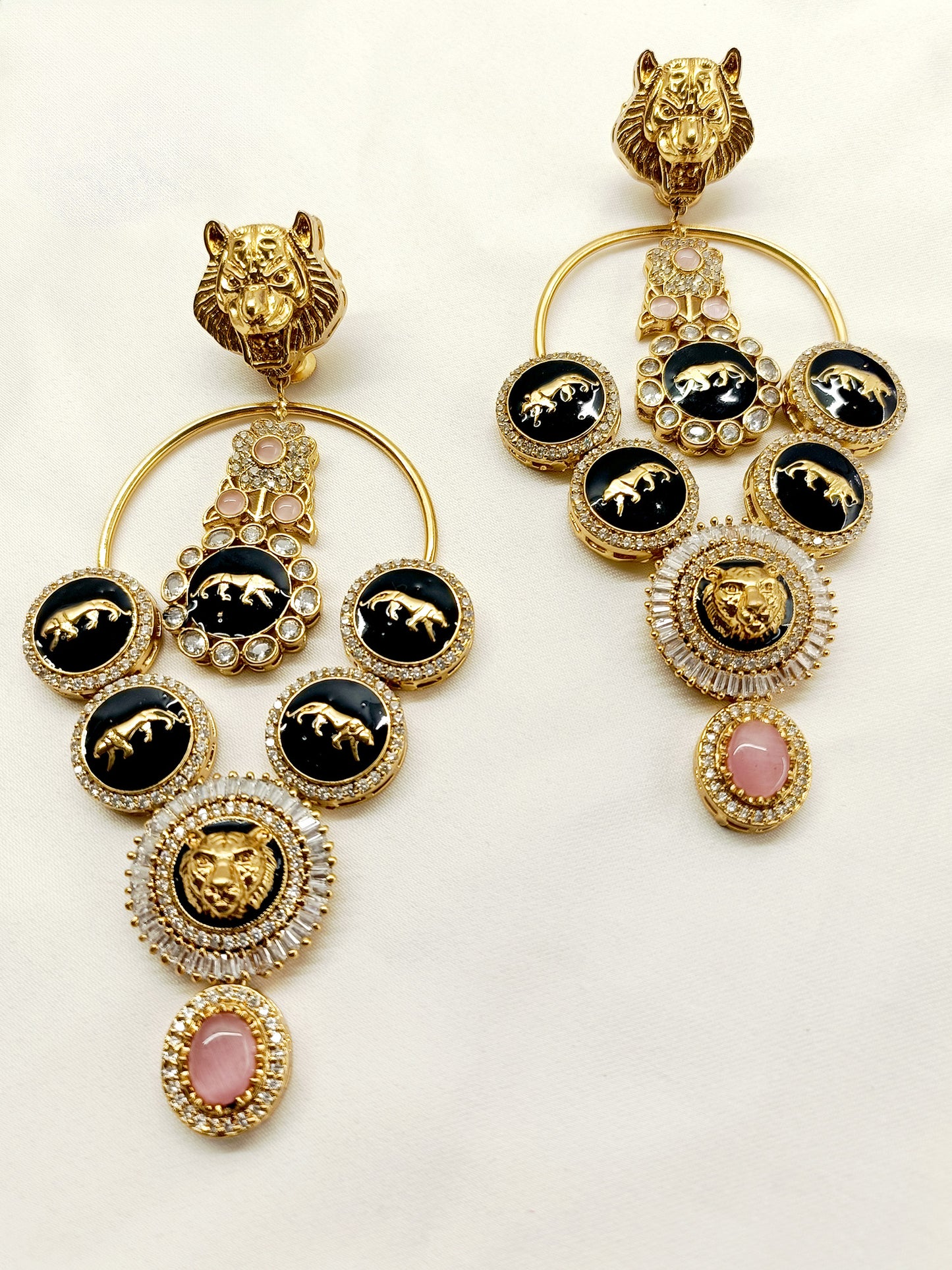 Sabeena Baby Pink Long Boutique Earrings