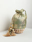 Doris Sage Green Banarasi Brocade Potli Bag with Pearl Base