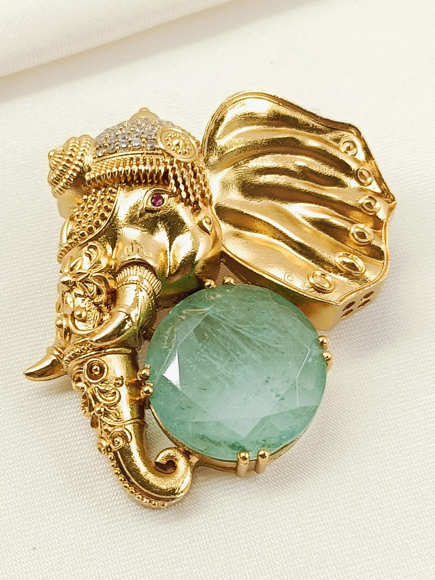 Neetesh Mint Green Elephant Men's Brooch