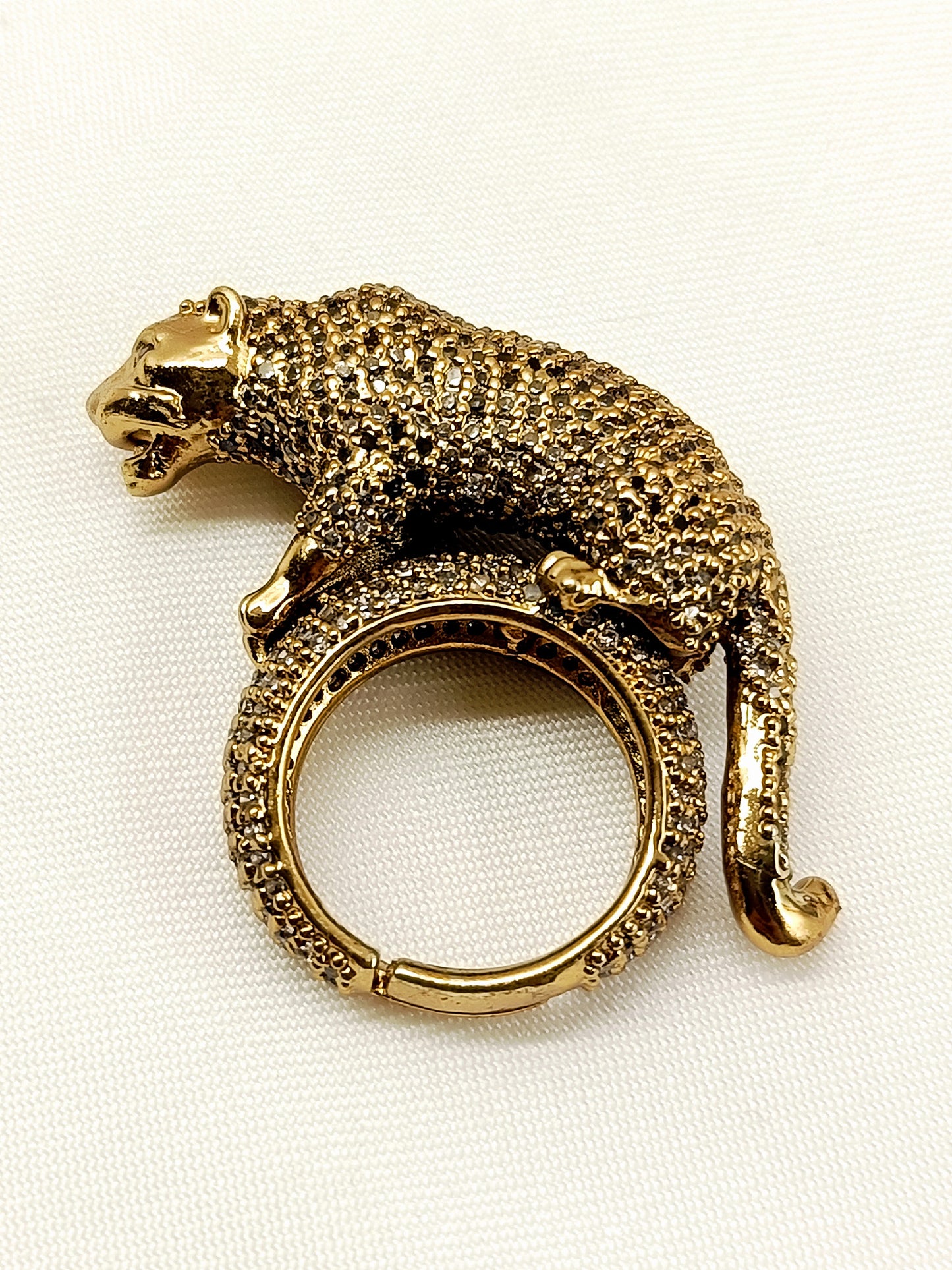 Nimral Gold Panther Statement Men's Finger Ring