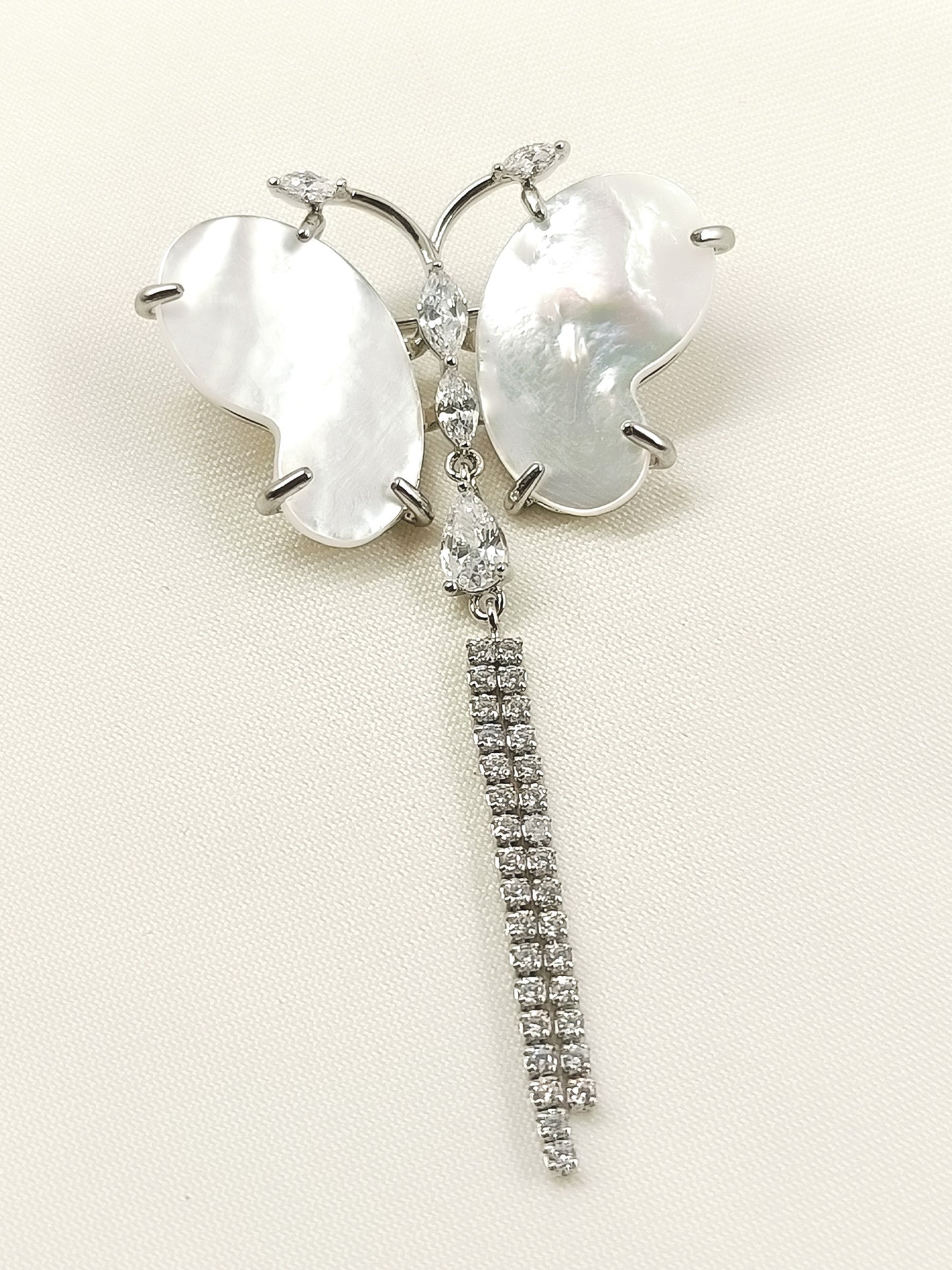 James White Butterfly Brooch