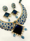 Sarah Navy Blue Oxidized Necklace Set