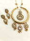 Navaeh Antique Gold Oxidized Hasli-Styled Pendant Set