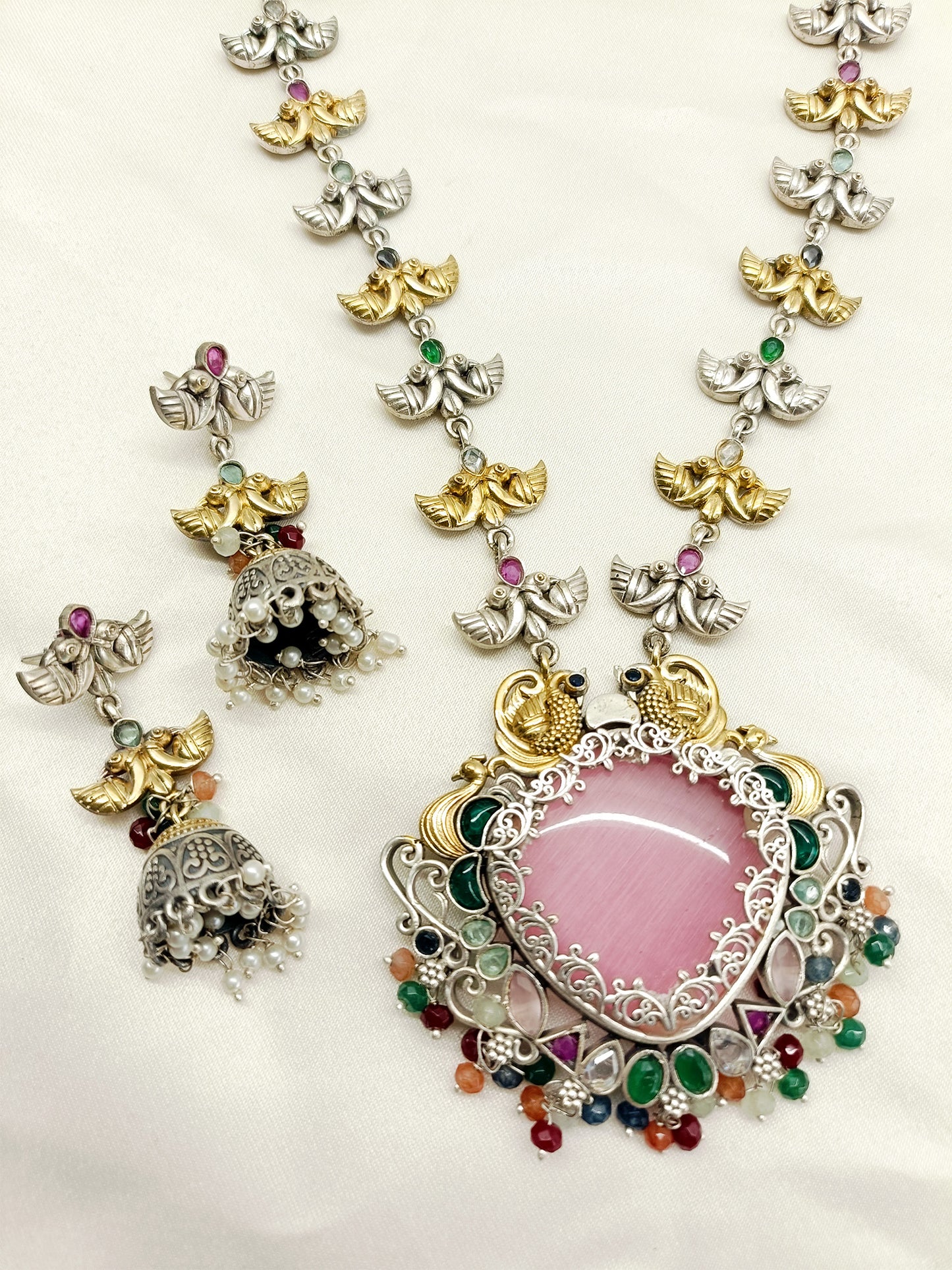Ritvi Multi Colour Oxidized Necklace Set