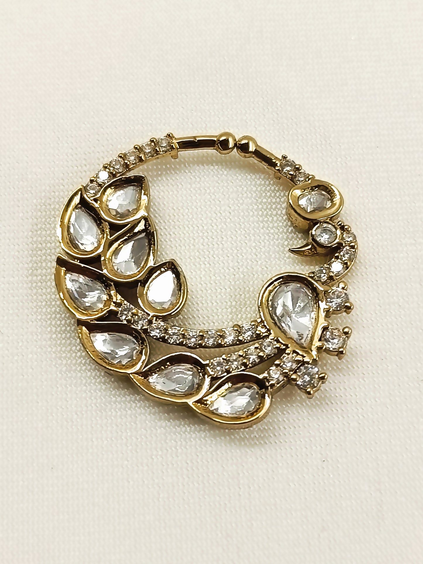 Savcry Peacock Kundan Nath
