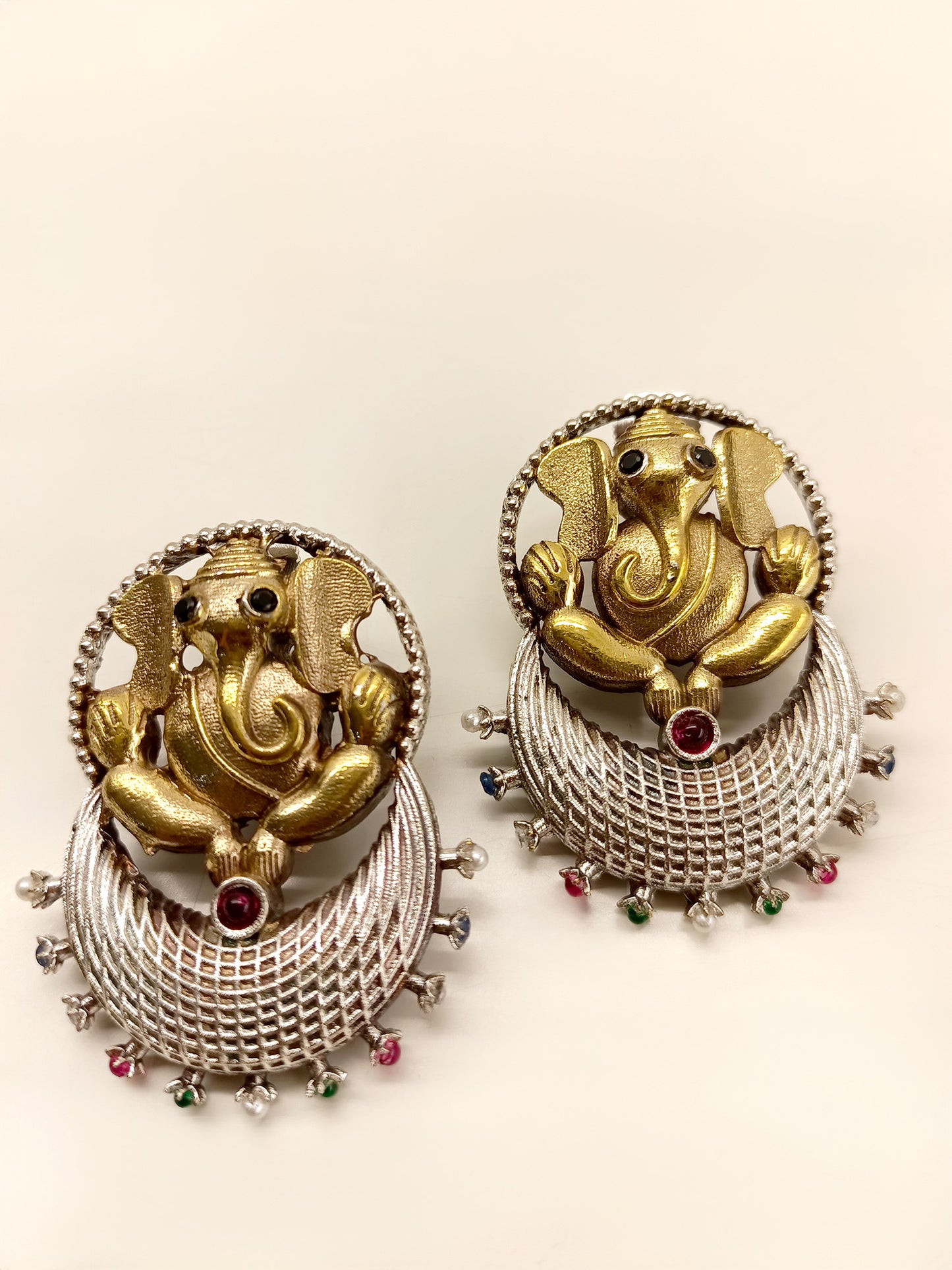Ekantha R & G Ganesh Ji Oxidized Earrings