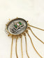 Rashida Green Lotus Dual Tone Ear Chain with Cuff