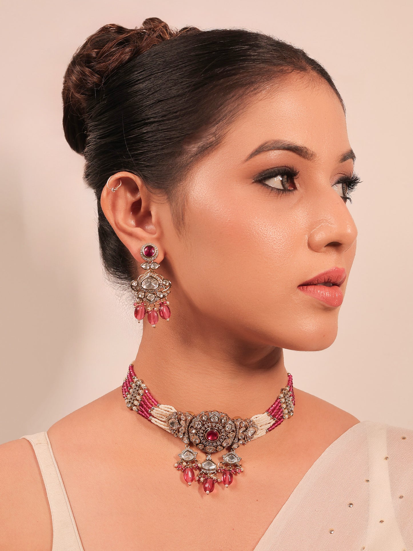 Sangeeta Ruby Victorian Choker Set