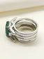 Zunaira Green 92.5 Silver American Diamond Finger Ring