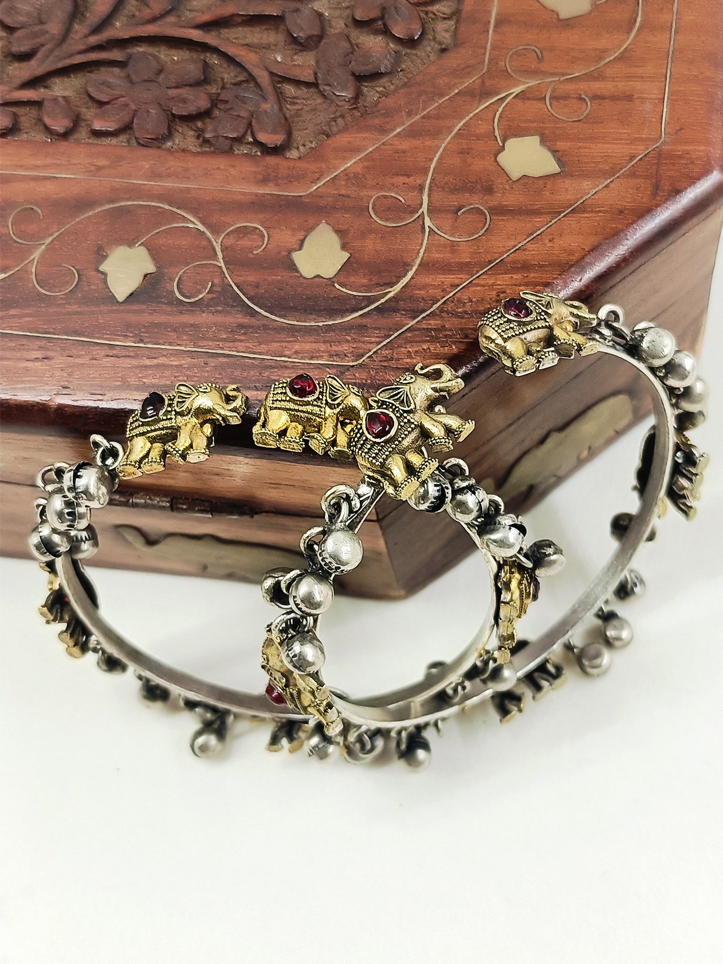 Melisa Ruby Gajraj Ghungroo Oxidized Bangles