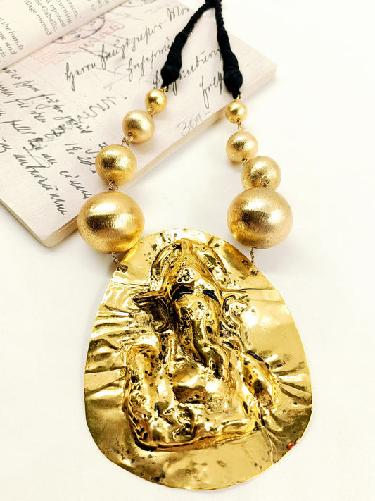 Nayan Golden Tribal Men's Neckpiece