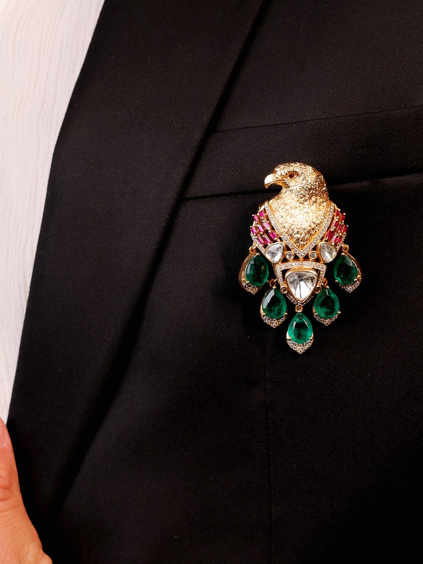 Disuza Green Eagle Brooch