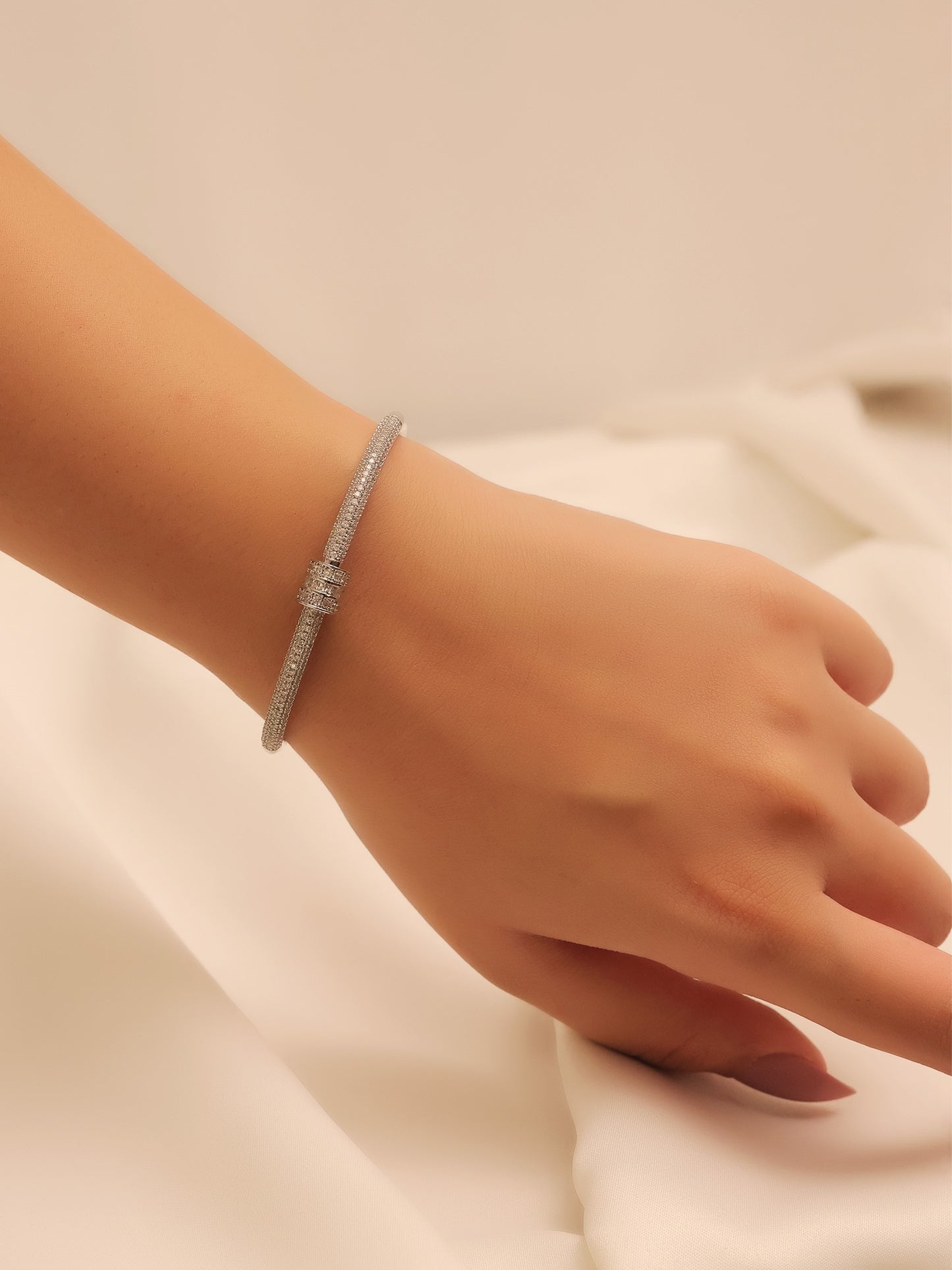 Brinda White American Diamond Bracelet