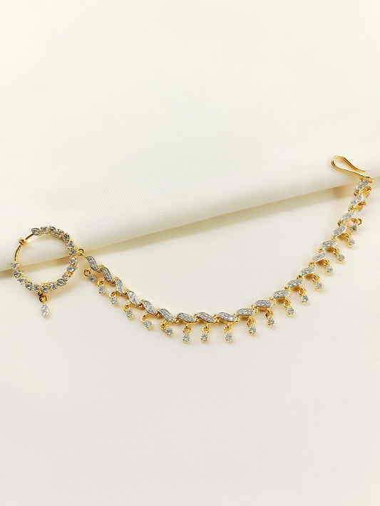 Arnavi White AD Diamond Chain Nath
