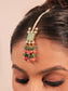 Aafizah Mint Green & Pink Gold Plated Choker Kundan Set