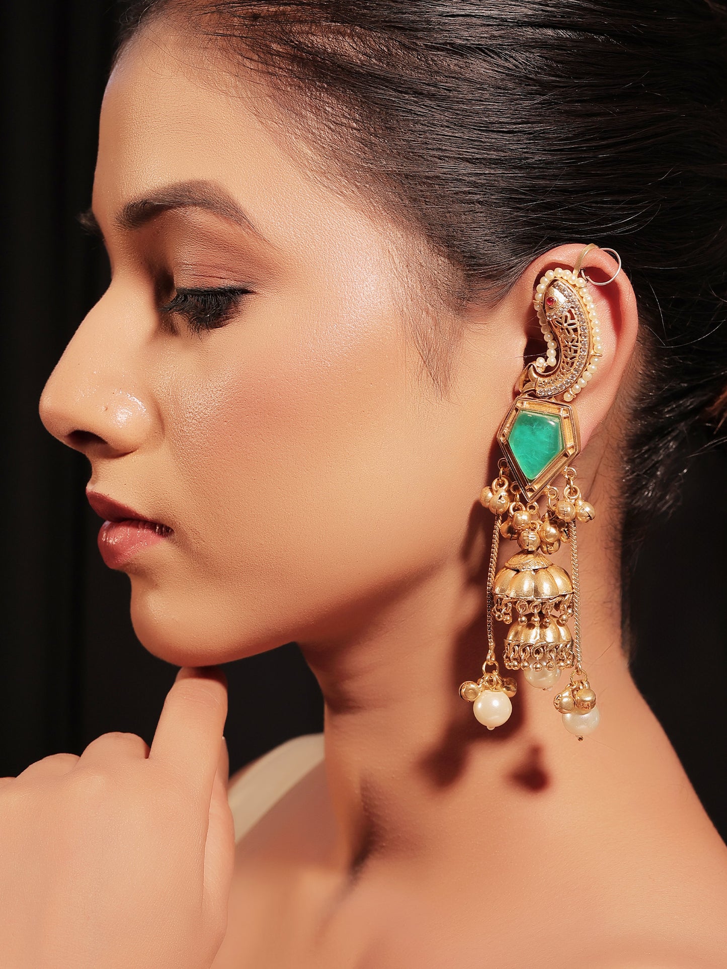 Gurpraveen Mint Green Boutique Jhumki